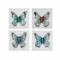 Bassett 40 x 40 in. Metallic Butterflies Canvas Art, 4PK 7300-428